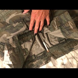 Free people camo high rise shorts